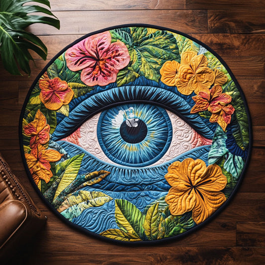 Eyes Flower WX1005017CL Quilted Round Mat