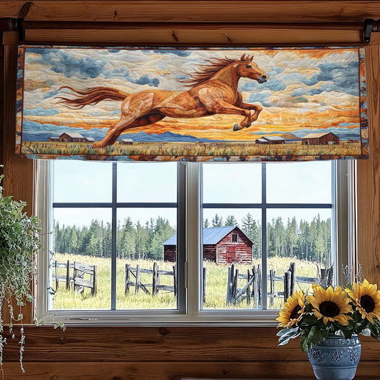 Brown Horse WY0406031CL Quilted Valance