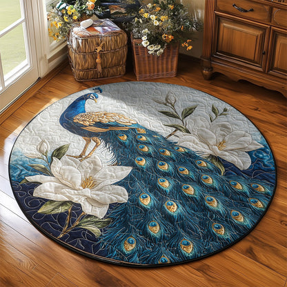 Beautiful Peacock WY2003120CL Quilted Round Mat