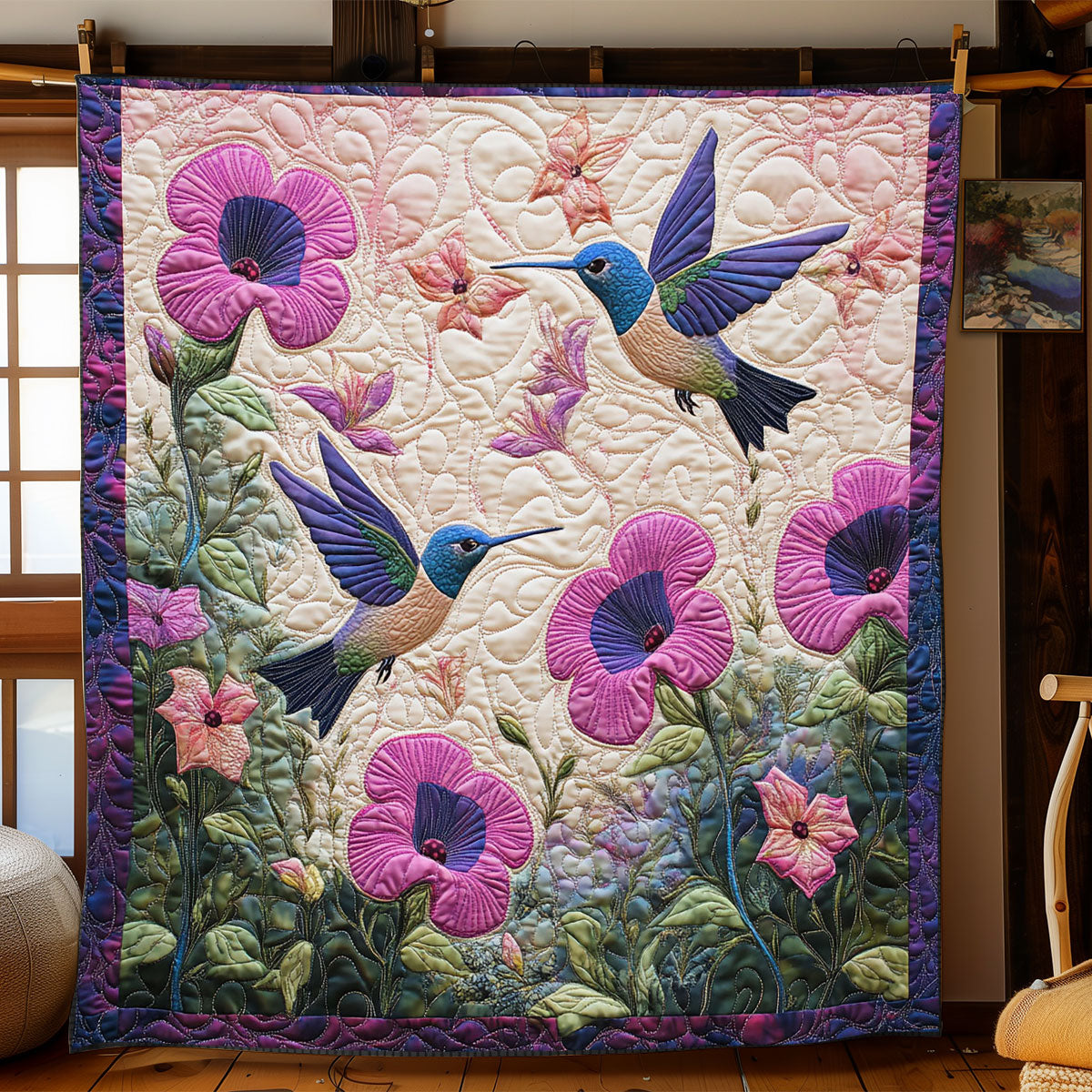 Blooming Hummingbird WJ1401003CL Quilt