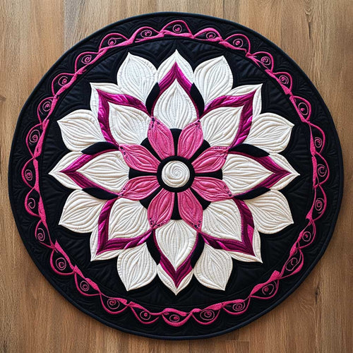 Mystic Pink Edged Bloom WN2904038CL Quilted Round Mat