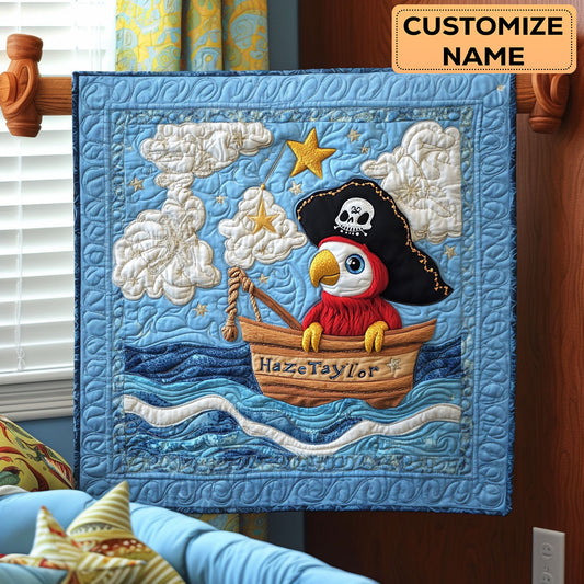 Captain Pirate Parrot WN2907019CL Personalized Baby Quilt