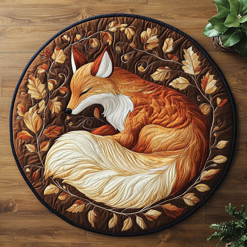 Sleeping Foxie CM2104046CL Quilted Round Mat