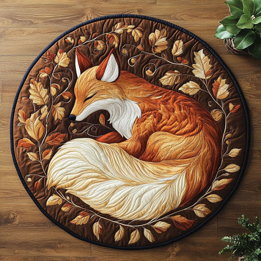 Sleeping Foxie CM2104046CL Quilted Round Mat