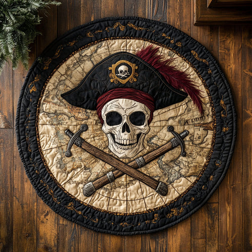 Skull Pirate CW2407066CL Quilted Round Mat