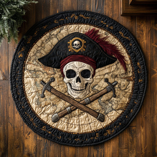 Skull Pirate CW2407066CL Quilted Round Mat