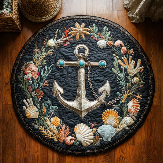 Marine Anchor WY1106024CL Quilted Round Mat