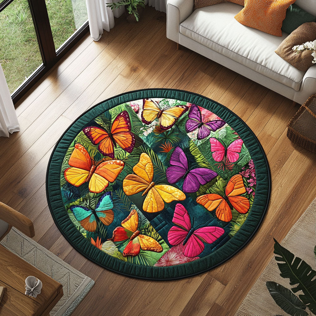 Jungle Butterfly CW2008004CL Quilted Round Mat