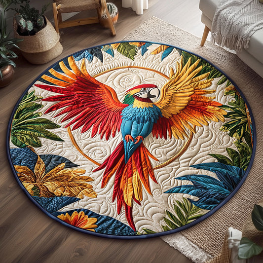 Tropical Parrot WJ0104032CL Quilted Round Mat