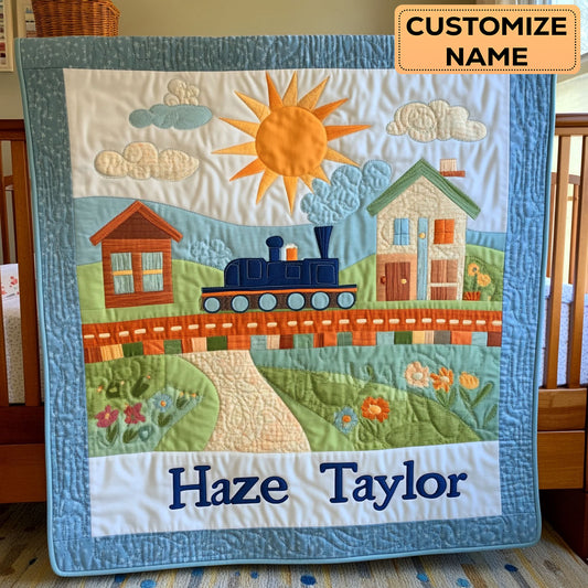 Train And Sunshine WN0108046CL Personalized Baby Quilt