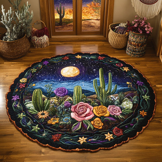 Desert Moon Bloom WY0306009CL Quilted Round Mat