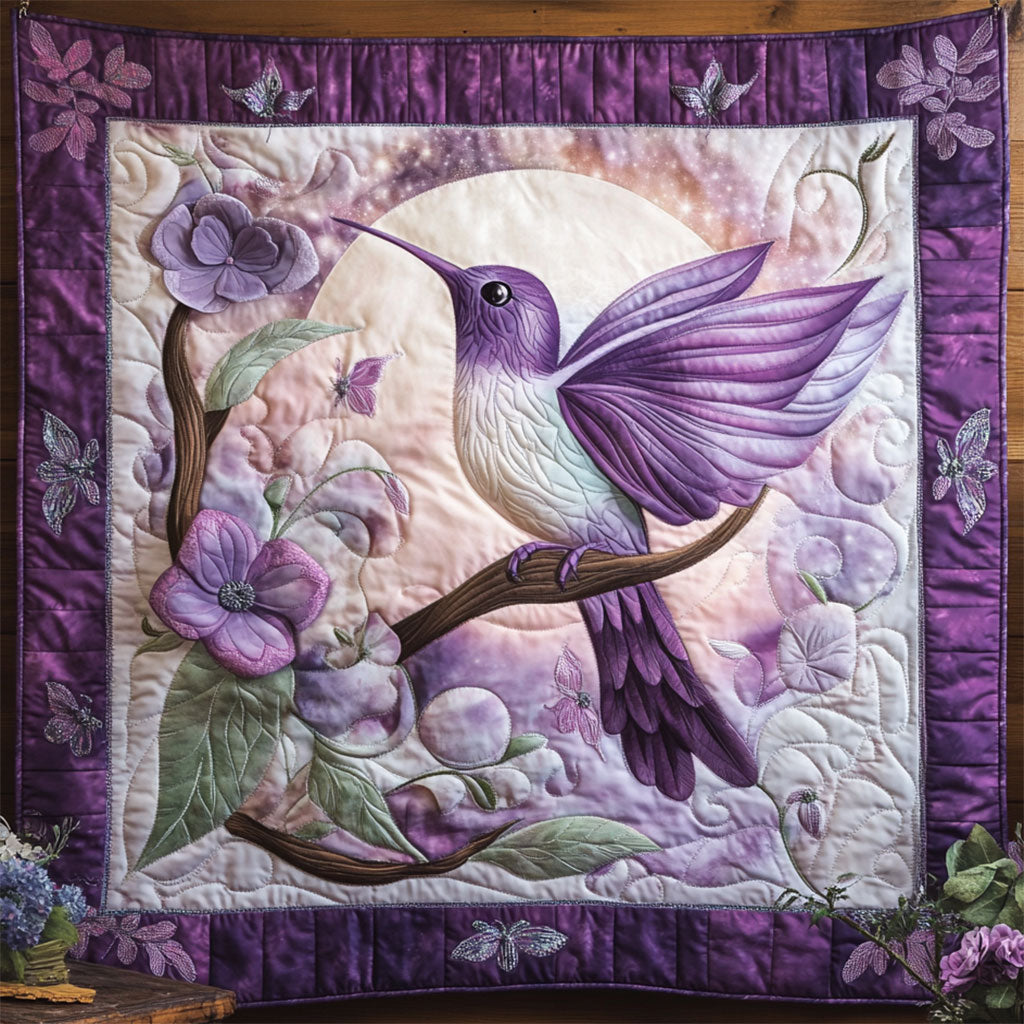 Purple Hummingbird WJ1001023CL Quilt