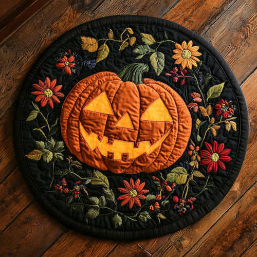 Pumpkin Bloom WN2307050CL Quilted Round Mat