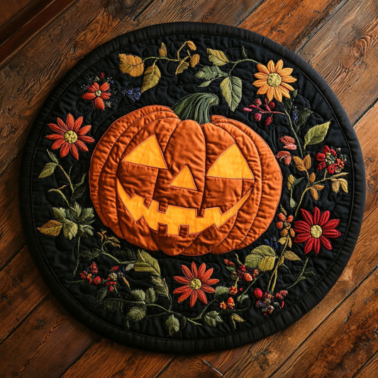 Pumpkin Bloom WN2307050CL Quilted Round Mat