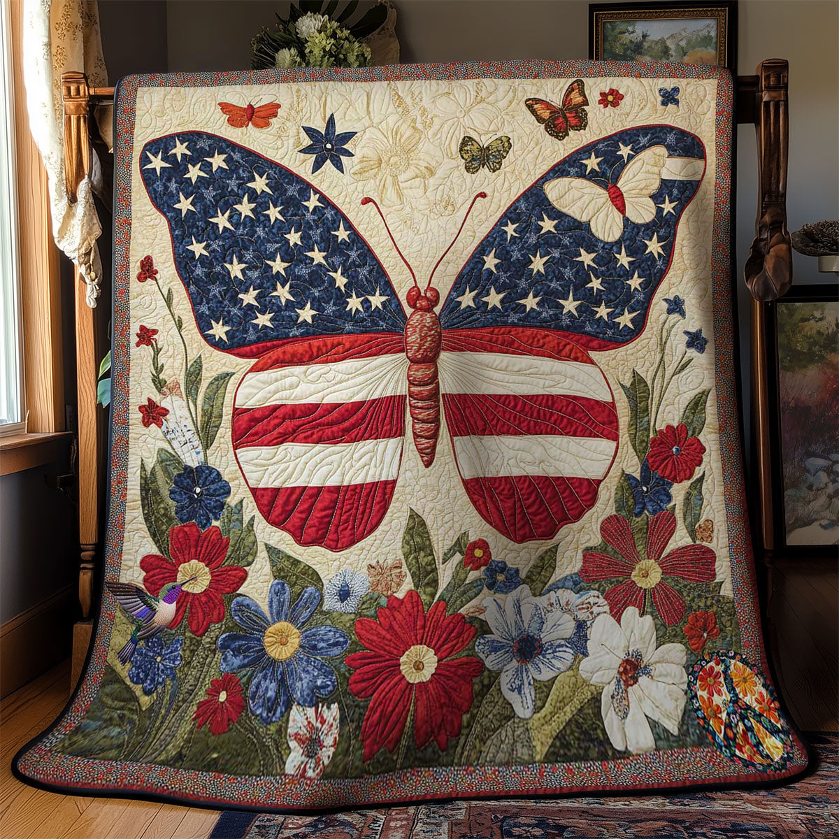 Garden Flag Butterfly WN2711024CL Quilt