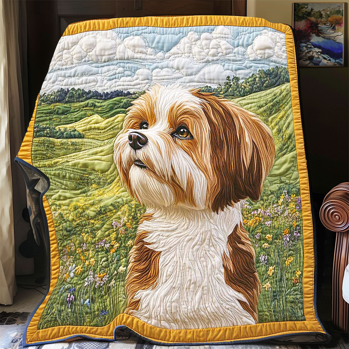 Peaceful Shih Tzu WP3012022CL Quilt