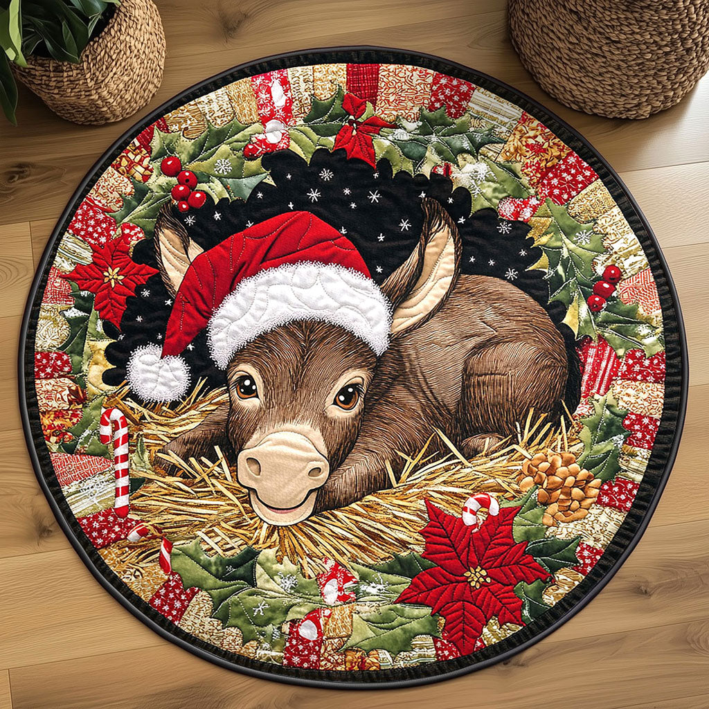 Donkey Christmas Dreamland WN1111017CL Quilted Round Mat