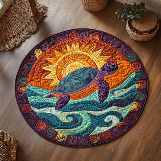 Mystic Sun Turtle WY1906058CL Quilted Round Mat