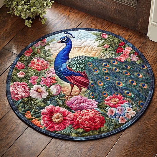 Peacock Peony Bloom CW1807034CL Quilted Round Mat