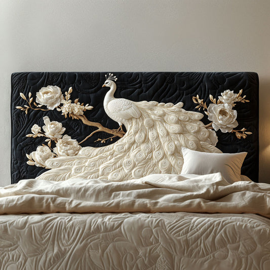 Ivory Peacock Elegance KL0501025CL Quilted Headboard Slipcover