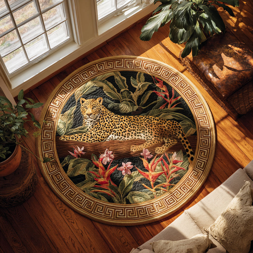 Rainforest Leopard CW2008007CL Quilted Round Mat