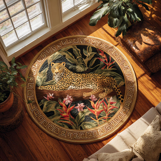 Rainforest Leopard CW2008007CL Quilted Round Mat