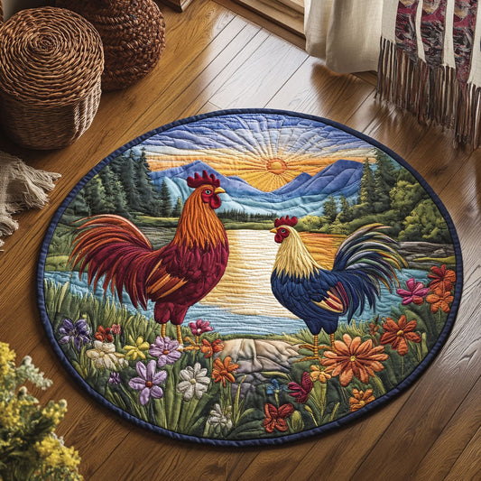 Sunset Chicken WJ0306033CL Quilted Round Mat