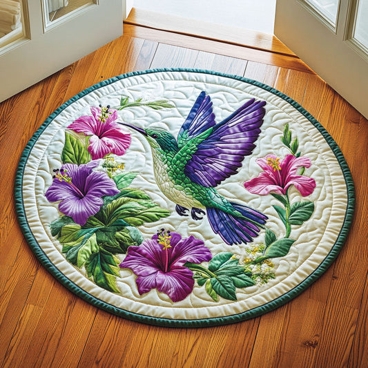 Flower Hummingbird WX2005022CL Quilted Round Mat
