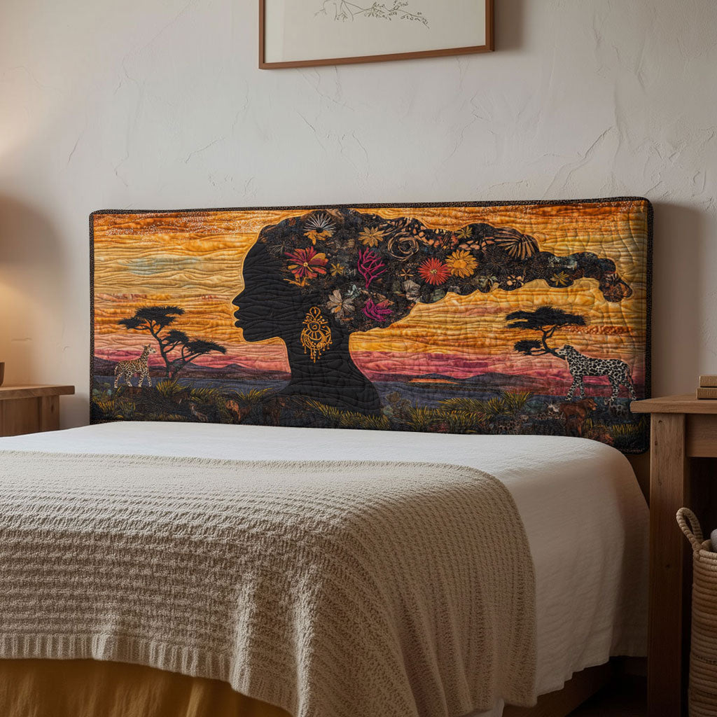 Sacred African Woman WN2012068CL Quilted Headboard Slipcover