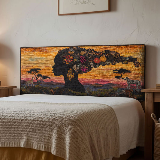 Sacred African Woman WN2012068CL Quilted Headboard Slipcover
