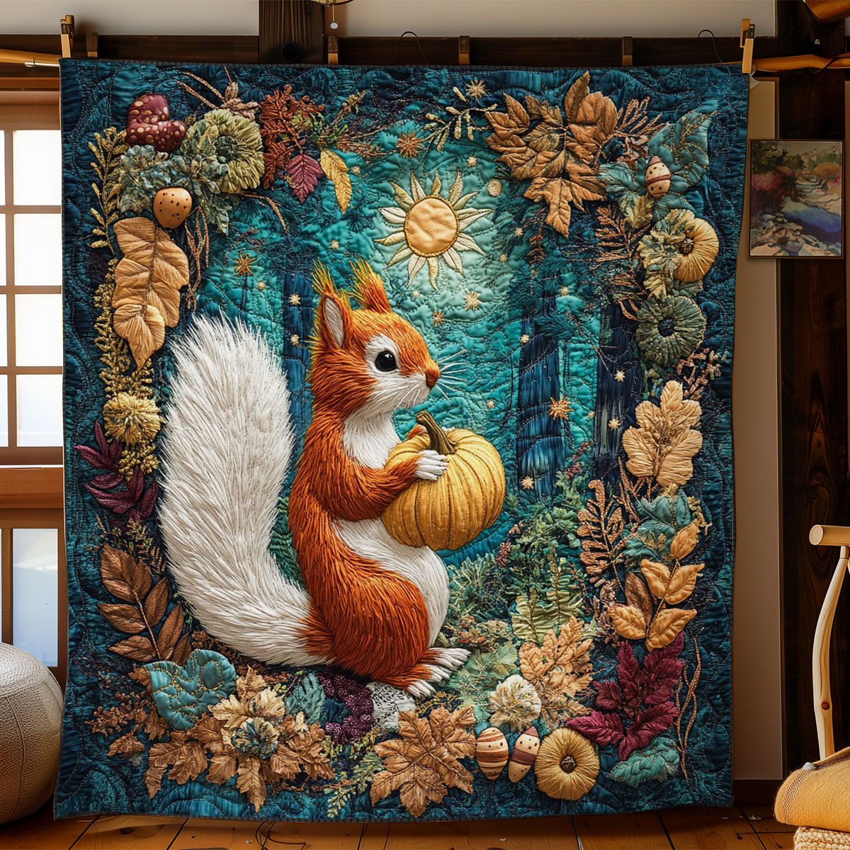 Harvest Squirrel Spirit WN2605027CL Quilt