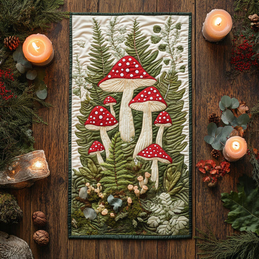 Mushroom Forest WX0606032CL Quilted Table Runner