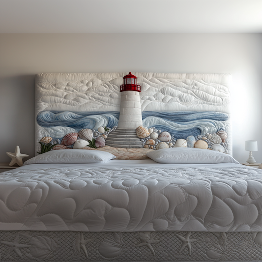 Seashell Lighthouse XR1612014CL Quilted Headboard Slipcover