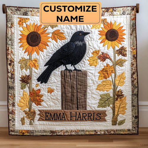 Autumn Crow Hug CW3007002CL Personalized Baby Quilt