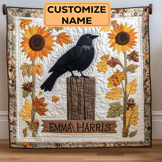 Autumn Crow Hug CW3007002CL Personalized Baby Quilt