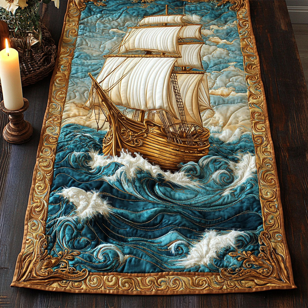Sea Breeze Dream CM2105032CL Quilted Table Runner