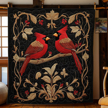 Couple Cardinal In Tree WY1902071CL Quilt