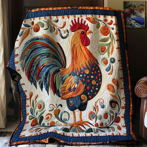Folk Art Chicken WJ1403012CL Quilt