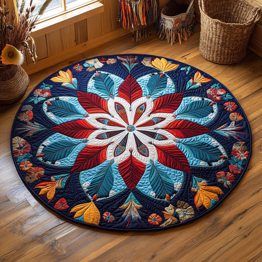 Floral Mandala WY0805016CL Quilted Round Mat