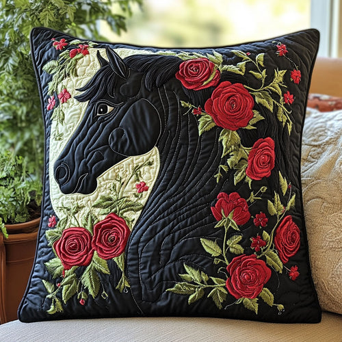 Horse Rose CW0207025CL Quilt Pillow Case
