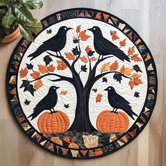 Tribal Autumn Raven CW0807044CL Quilted Round Mat
