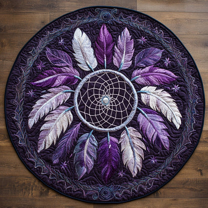 Feathered Dreamcatcher WX2403067CL Quilted Round Mat