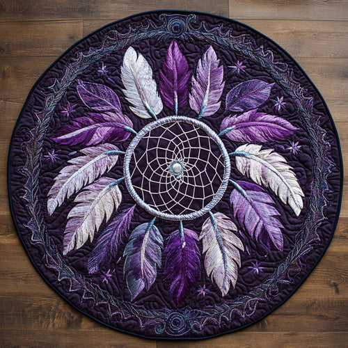 Feathered Dreamcatcher WX2403067CL Quilted Round Mat