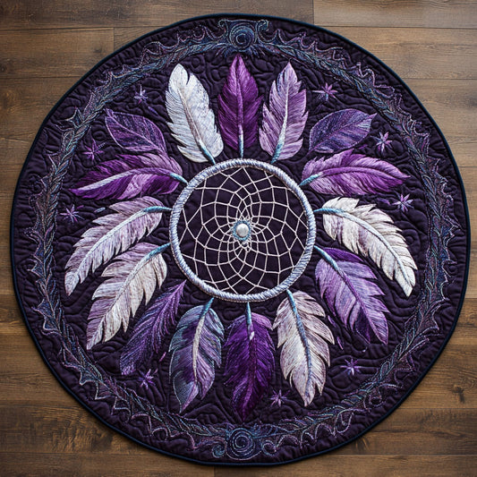 Feathered Dreamcatcher WX2403067CL Quilted Round Mat