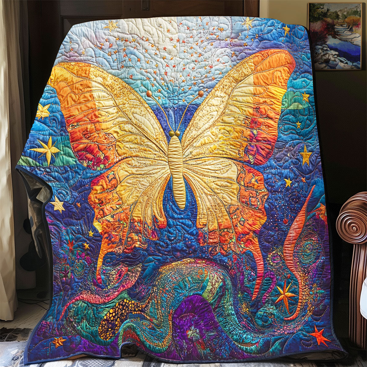 Butterfly In Colorful WY1302025CL Quilt