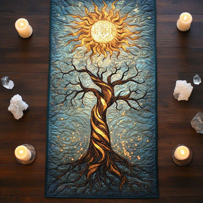 Mystic Ancient Sun Tree WY2605028CL Quilted Table Runner