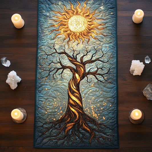 Mystic Ancient Sun Tree WY2605028CL Quilted Table Runner