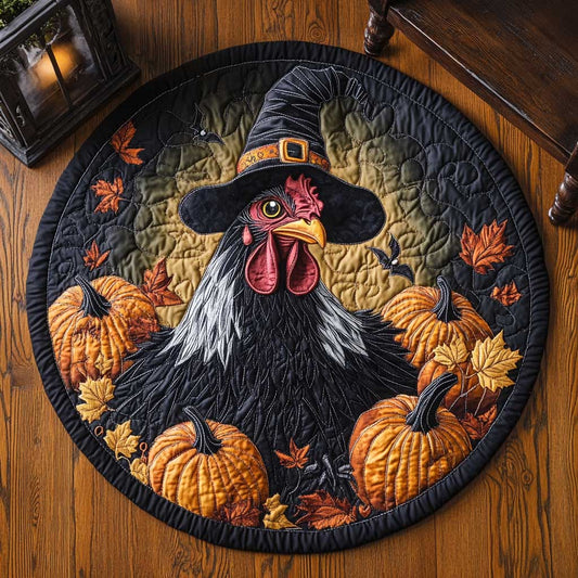 Harvest Rooster WN1903036CL Quilted Round Mat