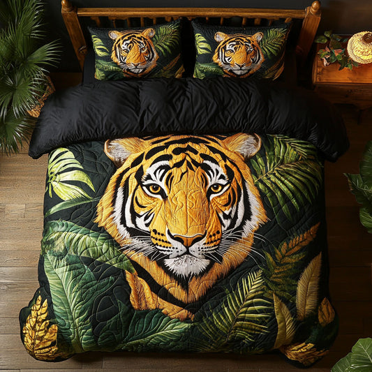 Tiger In Tropical Forest WY2702025CL Duvet Cover Set