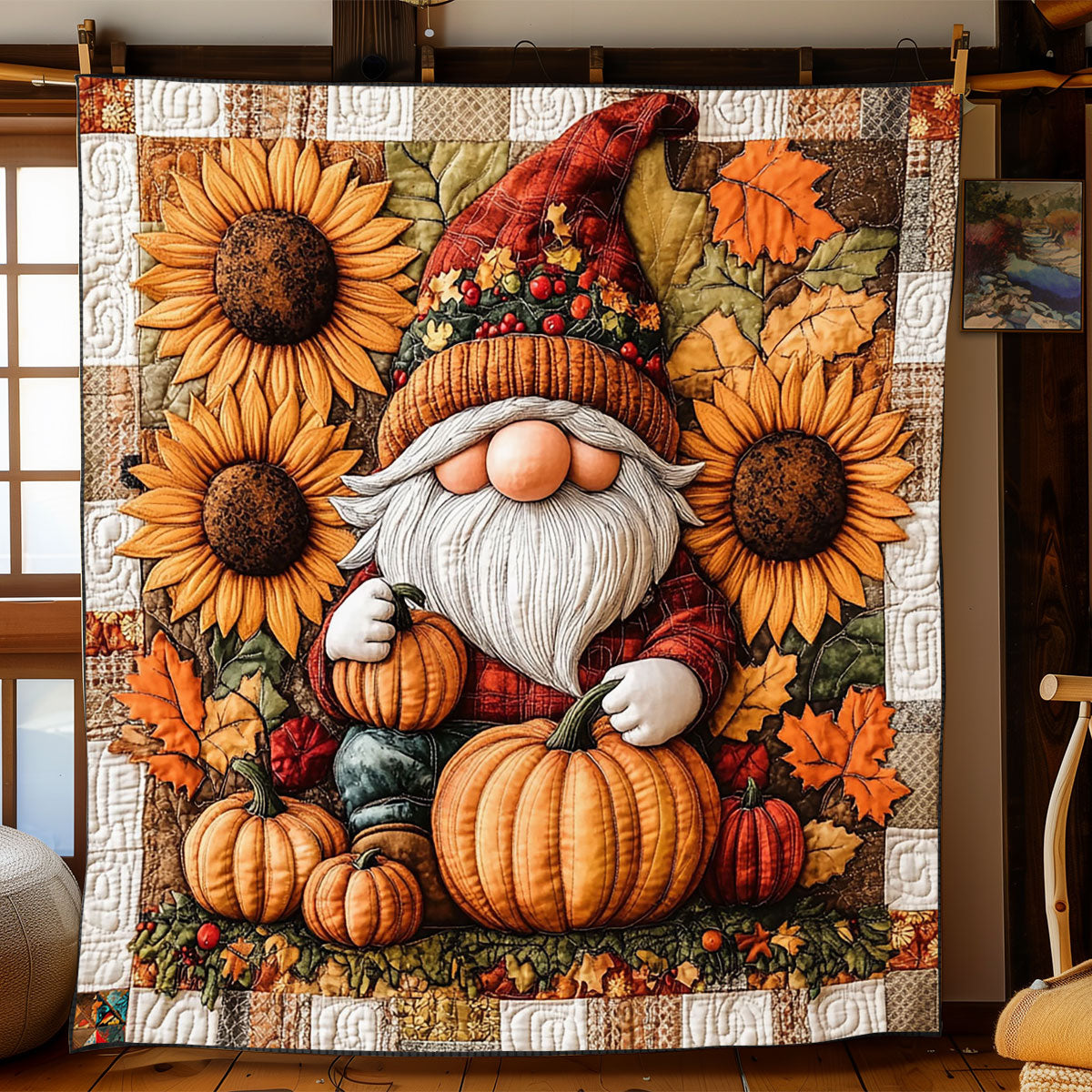 Gnome’s Pumpkin Haven WJ2612015CL Quilt